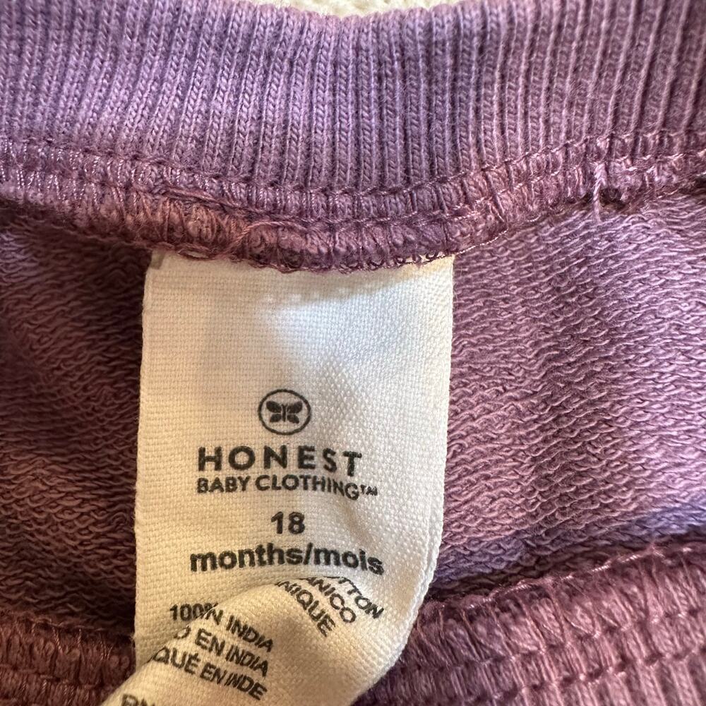 Honest Baby Two Piece Matching Sweatsuit sz 18 months Purple Floral Sweatsuit - Picture 7 of 8